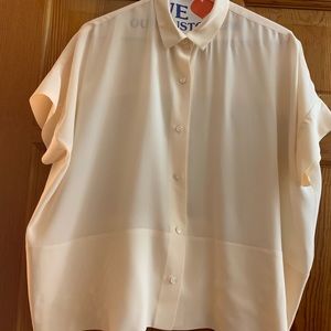 Everlane silk square blouse